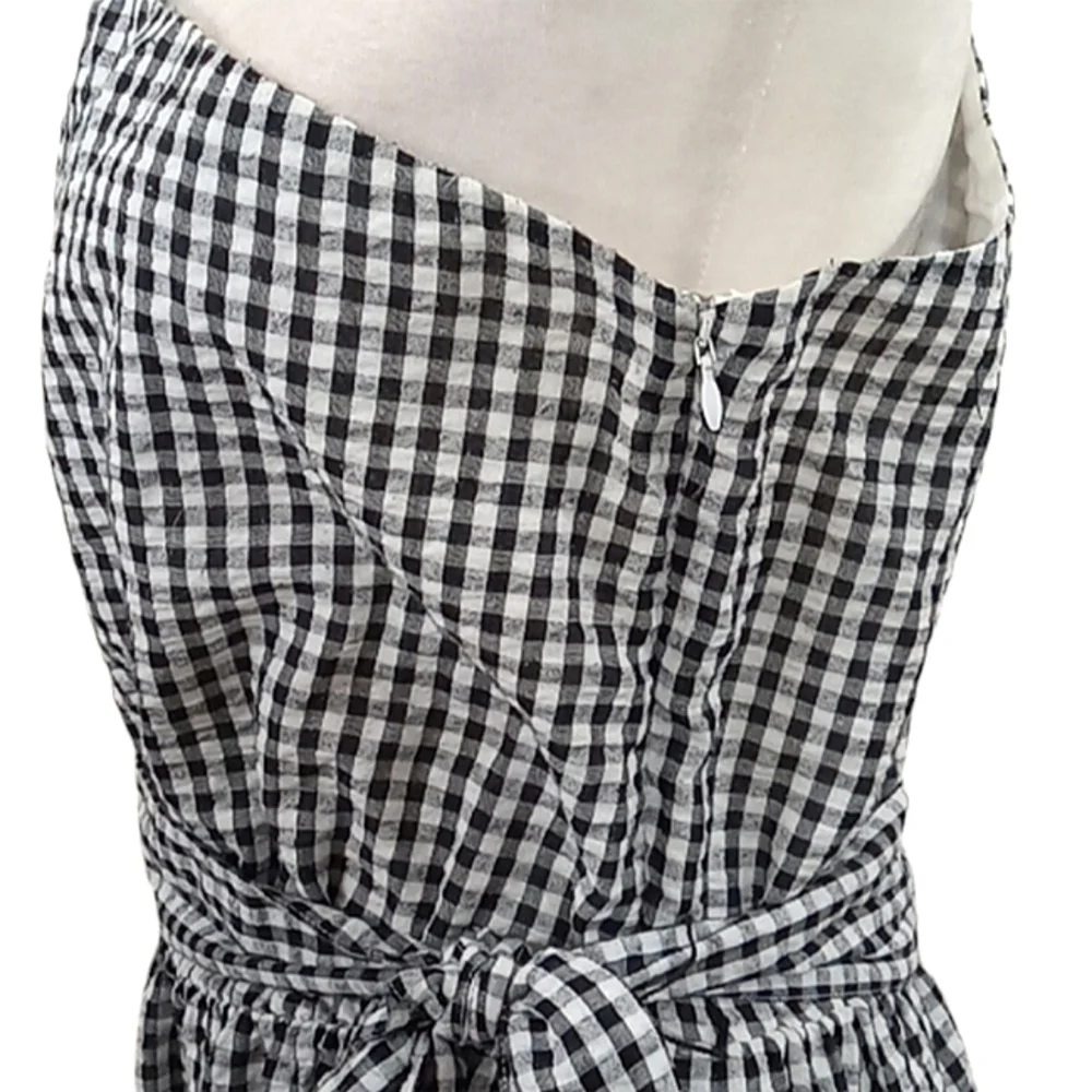 Vineyard Vines Gingham Seersucker One Shoulder Dress Size 10